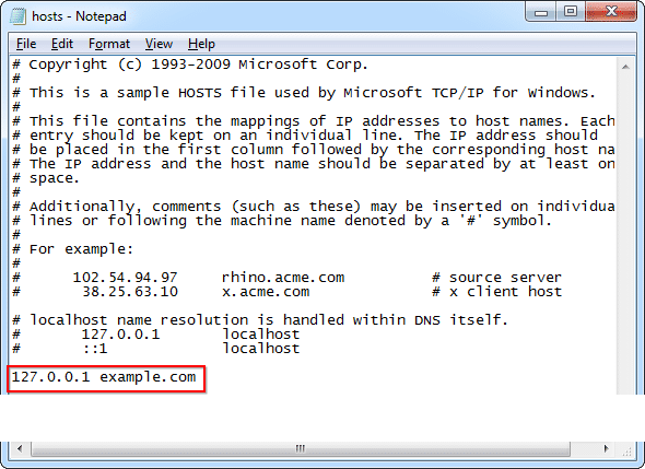 editar archivos hosts windows