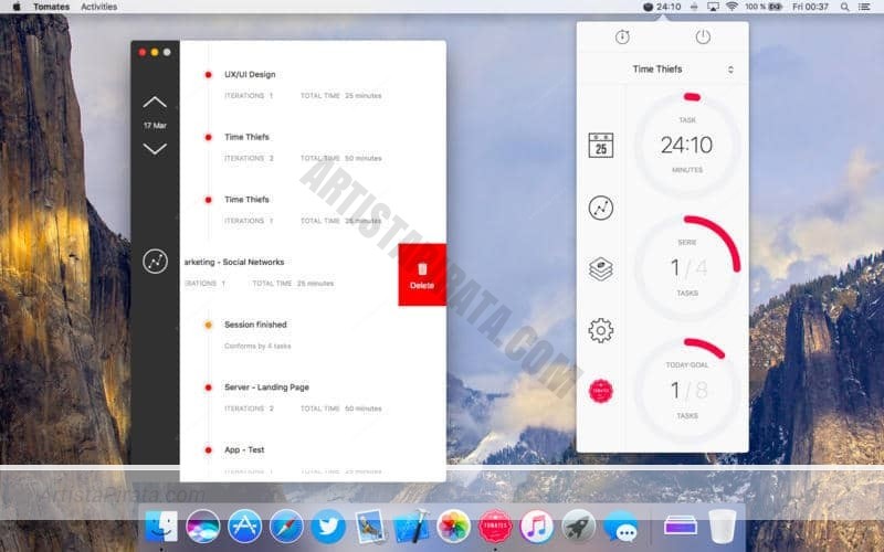 tomates time management 7.1 mac osx gestor de horas en mac osx