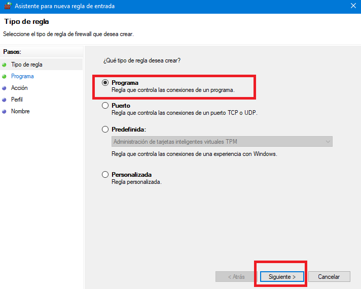 firewall de windows bloquear programa