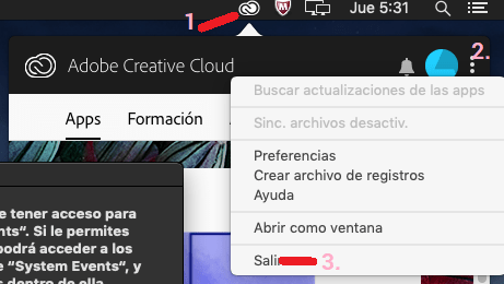 adobe zii patcher - cerrar creative cloud