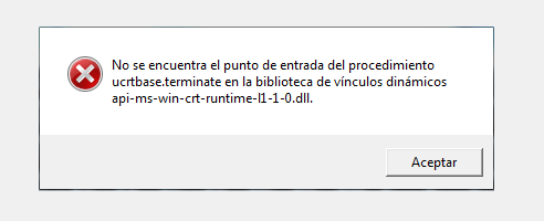 Solución al error api-ms-win-crt-runtime-l1-1-0