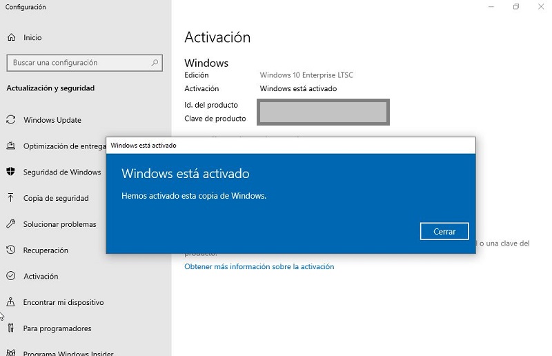 licencia windows 10 ltsc 2019