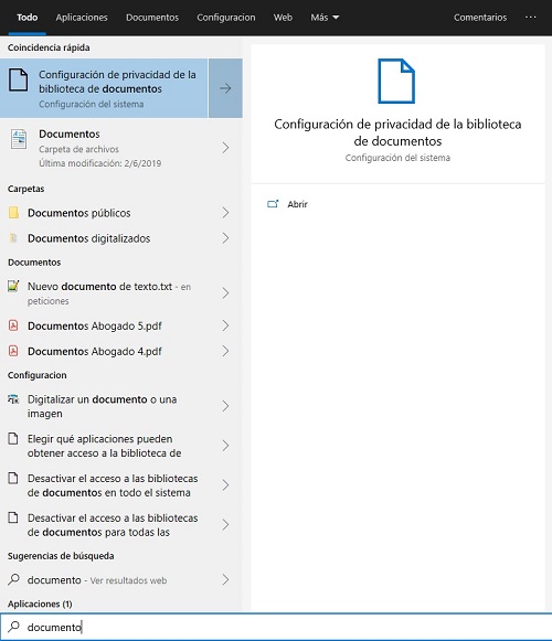 buscar archivos en windows 10