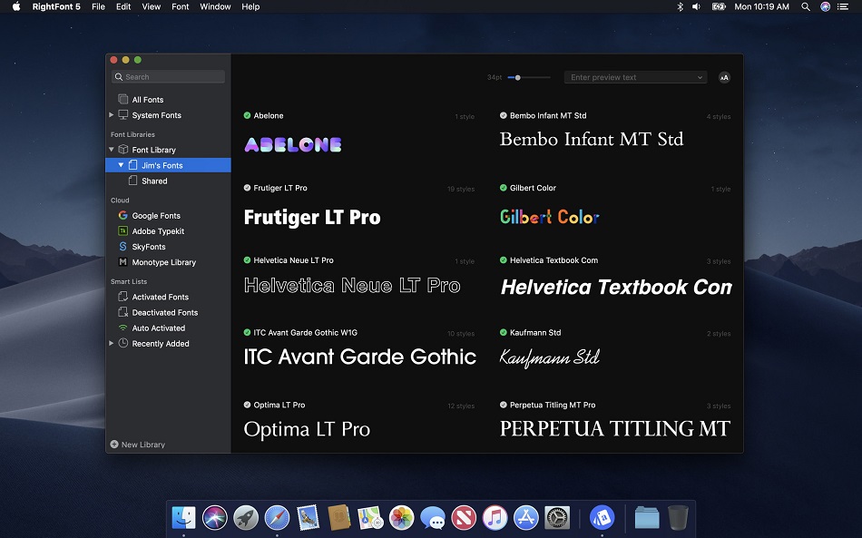 rightfont gestor de fuentes para Mac