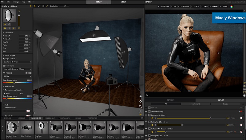 set a light 3d studio full