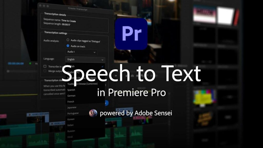 Adobe Speech to Text Premiere full