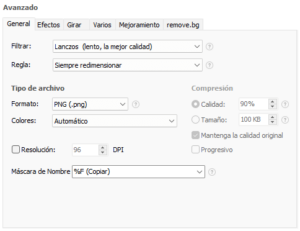 Light Image Resizer avanzado