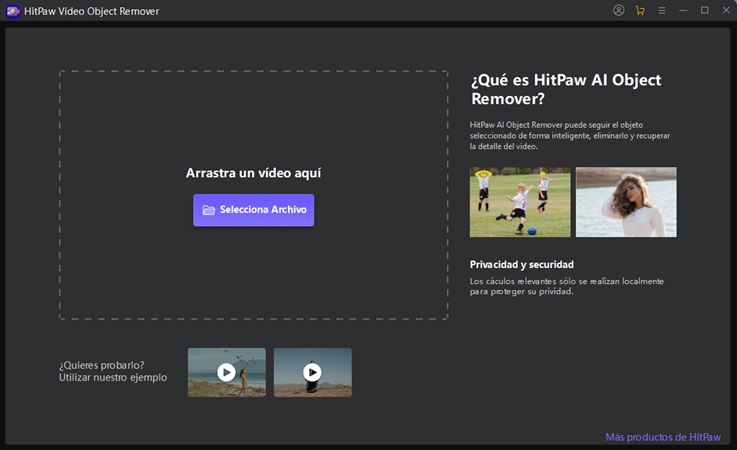 HitPaw Video Object Remover interfaz