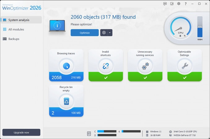 Ashampoo WinOptimizer 26 novedades