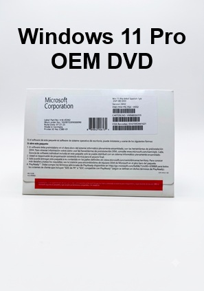 Windows 11 Pro OEM DVD Ensamblador + Pegatina COA Original