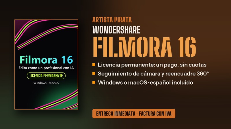 Licencia Wondershare Filmora 16 permanente