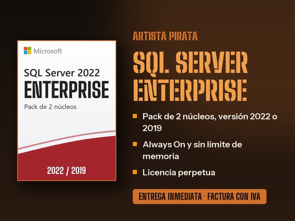 Microsoft SQL Server Enterprise 2022 / 2019 – 2 Núcleos