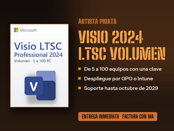 Microsoft Visio Professional 2024 LTSC – Volumen – 5 a 100 PC