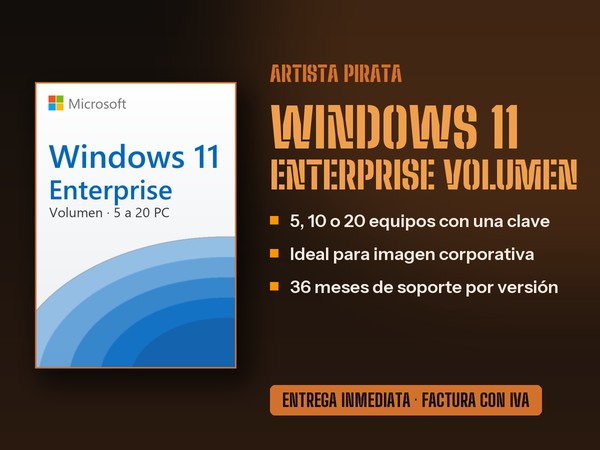 Microsoft Windows 11 Enterprise por Volumen – 5, 10 o 20 PC