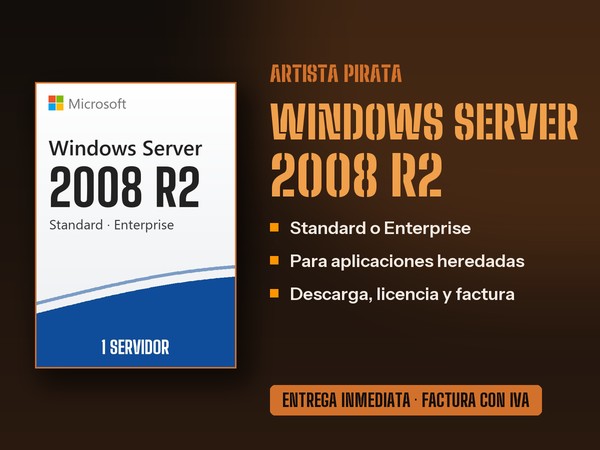 Microsoft Windows Server 2008 R2 Standard / Enterprise – 1 Servidor